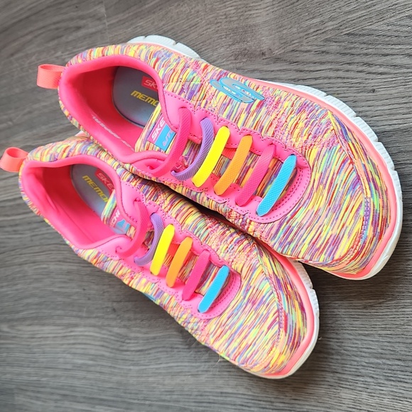Skechers Shoes - Skechers Neon Rainbow lightweight sneakers, size 7